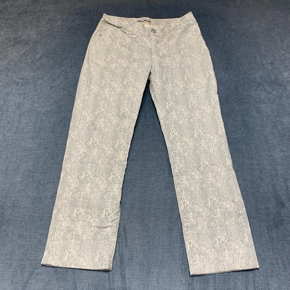 Lee Slender Secret Jeans Womens 10 M Beige Printed Cotton Stretch Straight Leg